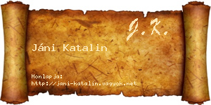 Jáni Katalin névjegykártya